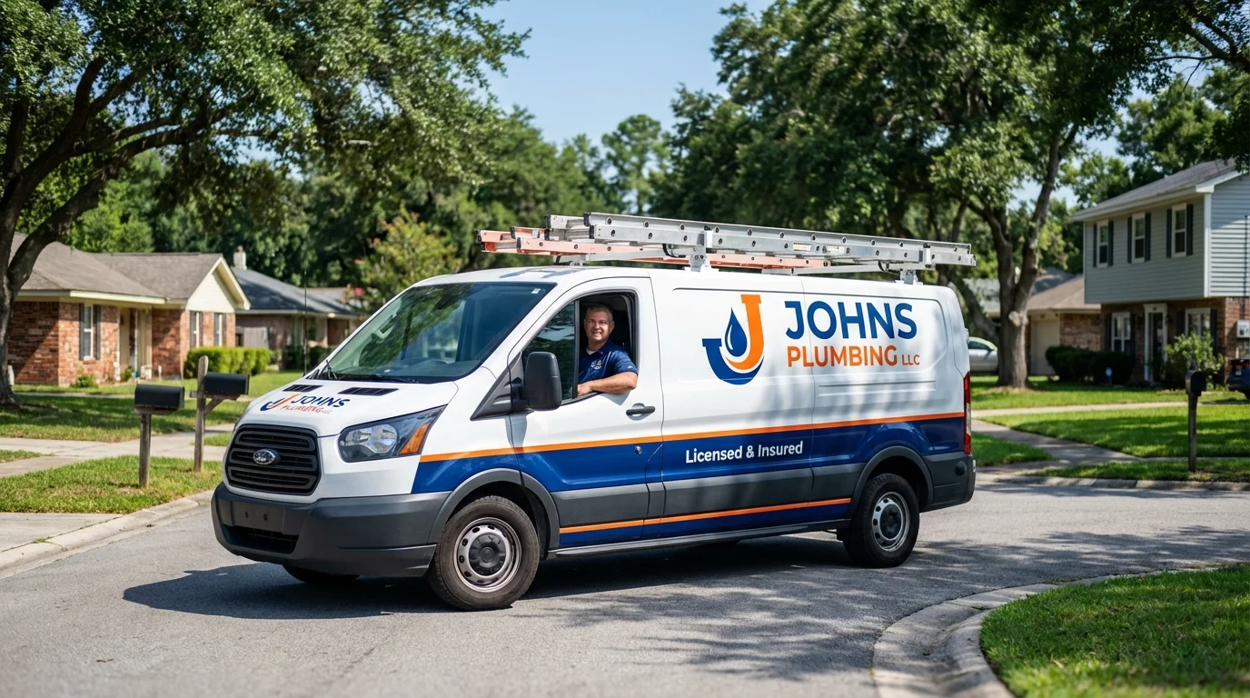 Johns Plumbing LLC service van in Wayland, MI